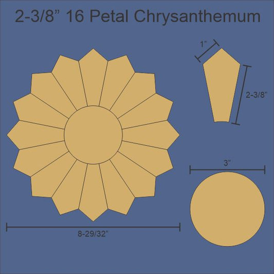 2-3/8" 16 Petal Chrysanthemum