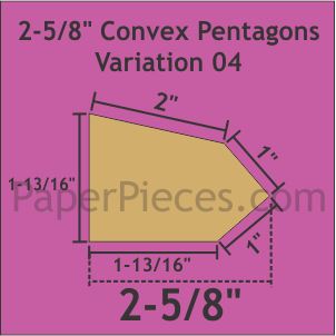 2-5/8" Convex Pentagons Variation 04