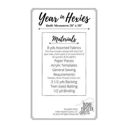 Year in Hexies by Liz Oner of Indie Hipster Quilts