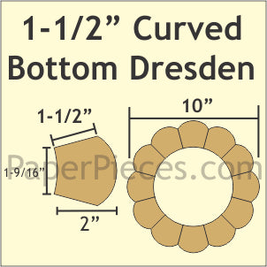 1-1/2" 12 Petal Curved Bottom Dresden