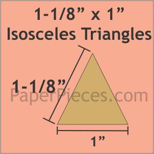 1-1/8" x 1" Isosceles Triangle