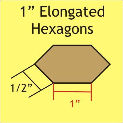 1" Elongated Hexagon