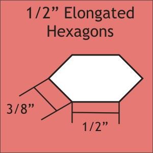 1/2" Elongated Hexagon
