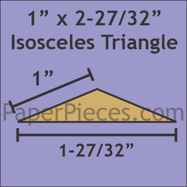 1" x 1-27/32" Isosceles Triangle