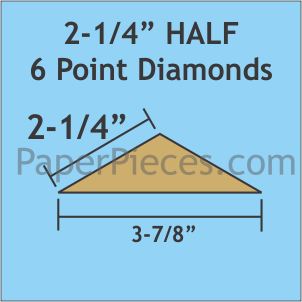 2-1/4" Half 6 Point Diamonds