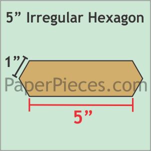 5" x 1" Irregular Hexagons