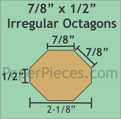 7/8" x 1/2" Irregular Octagon
