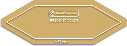 1-1/2" x 2-5/8" Irregular Elongated Hexagon