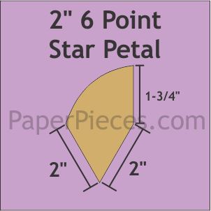 2" 6 Point Star Petals