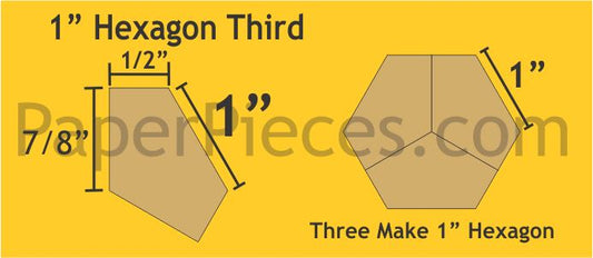 1" Hexagon Thirds