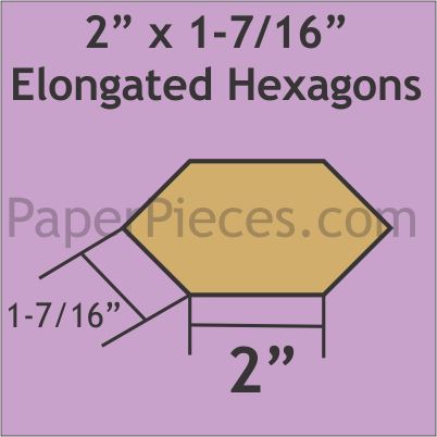 2" x 1-7/16" Elongated Hexagon