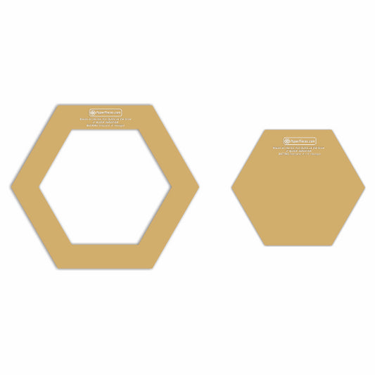 Go Grow Batting and backing template for 3 inch projects 2 Piece Set/Nested Hexagons