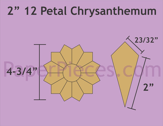 2" 12 Petal Chrysanthemums