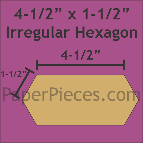 4-1/2" x 1-1/2" Irregular Hexagon