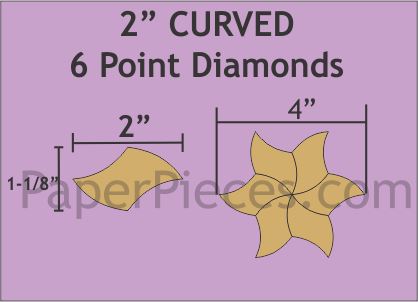 2" Curved 6 Point Diamonds