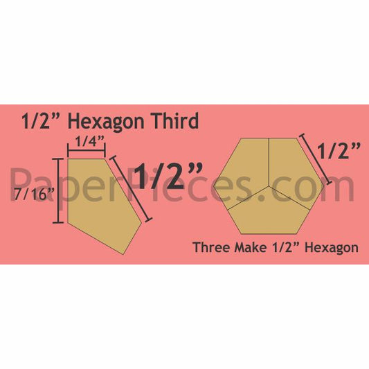 1/2" Hexagon Thirds