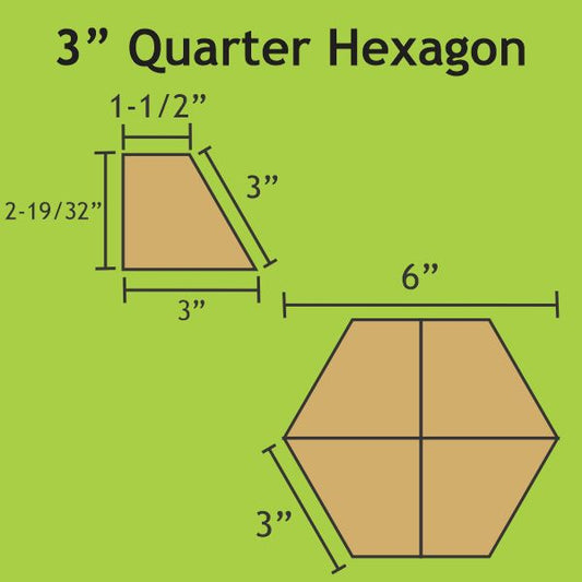 3" Quarter Hexagon