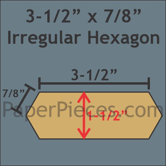 3-1/2" x 7/8" Irregular Hexagon