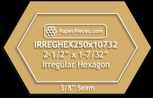 2-1/2" x 1-7/32" Irregular Hexagons