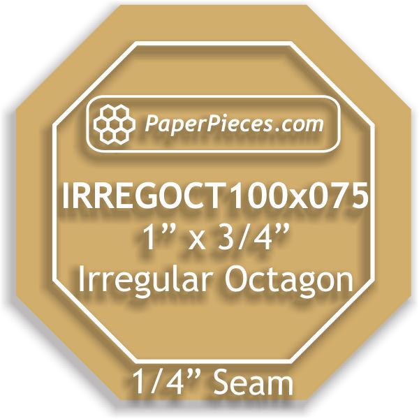 1" x 3/4" Irregular Octagon