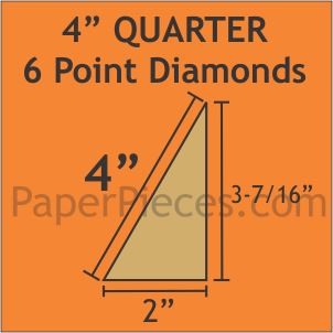 4" Quarter 6 Point Diamonds