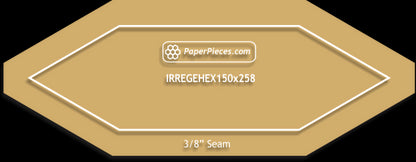 1-1/2" x 2-5/8" Irregular Elongated Hexagon