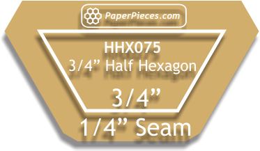 3/4" Half Hexagons