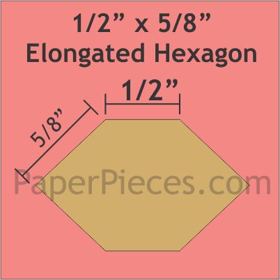 1/2" x 5/8 Elongated Hexagon