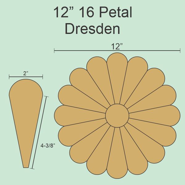 12" 16 Petal Dresden