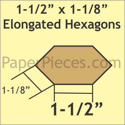1-1/2" x 1-1/8 Elongated Hexagon
