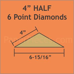 4" Half 6 Point Diamonds