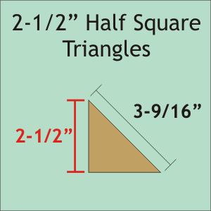 2-1/2"  Half Square Triangles