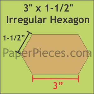 3" x 1-1/2" Irregular Hexagons