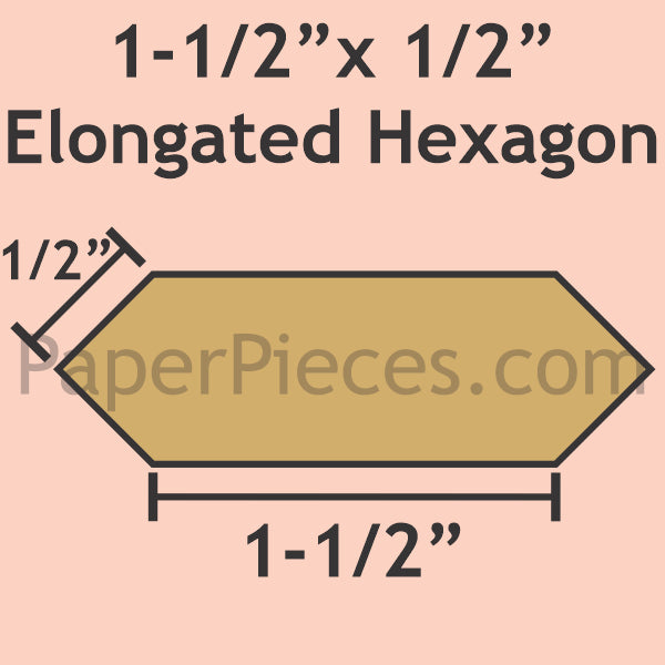 1-1/2" x 1/2" Elongated Hexagon