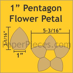 1" Pentagon Flowers Petal