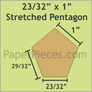23/32" x 1" Stretched Pentagon