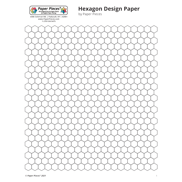 Hexagon Design Sheet (FREE PDF Download) by Paper Pieces®