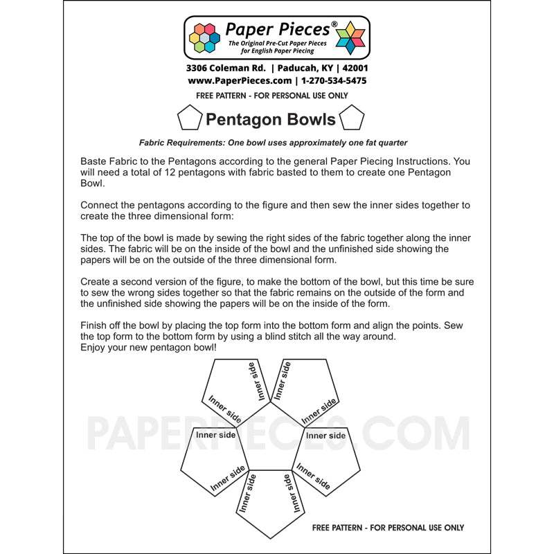 Pentagon Bowl Pattern (FREE PDF Download)