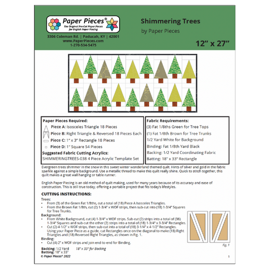 Shimmering Trees Pattern (FREE PDF Download) by Paper Pieces®