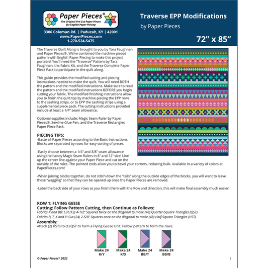 Traverse EPP Modified Cutting Instructions
