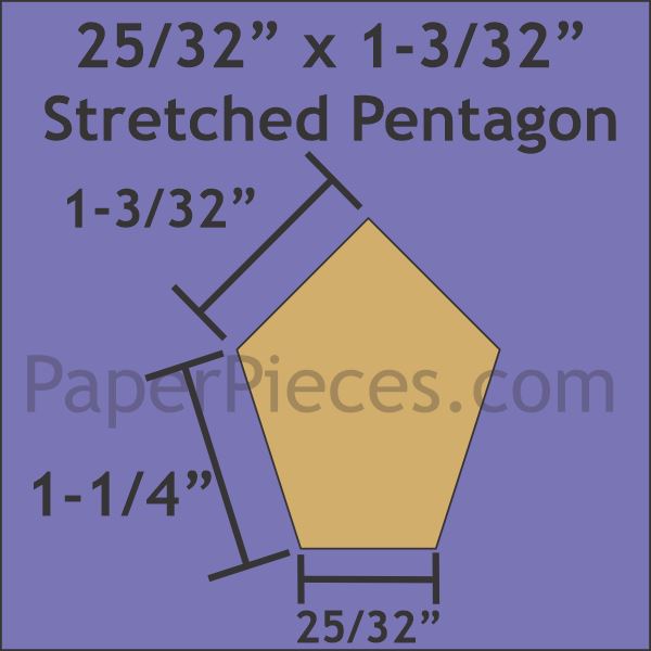 25/32" x 1-3/32" Stretched Pentagon