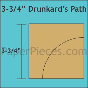 3-3/4" Drunkard's Path Block