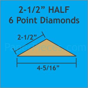 2-1/2" Half 6 Point Diamonds