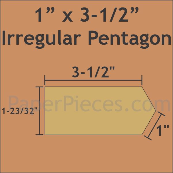 Irregular Pentagon 1" x 3-1/2"