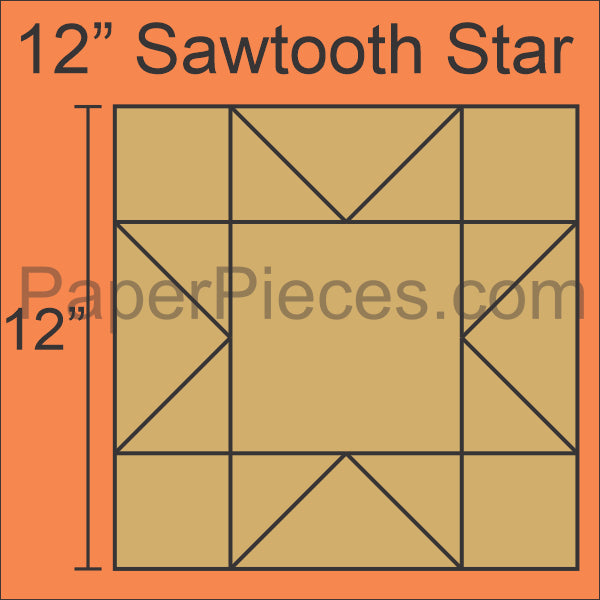 12" Sawtooth Star Block