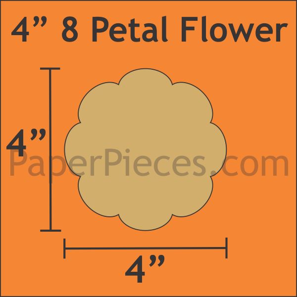 4" 8 Petal Flowers