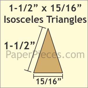 1-1/2"‚ x 15/16"‚ Isosceles Triangles