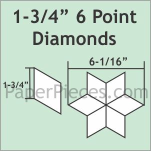 1-3/4" 6 Point Diamonds