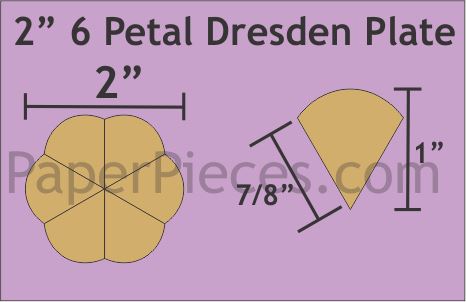 2" 6 Petal Dresden Plates