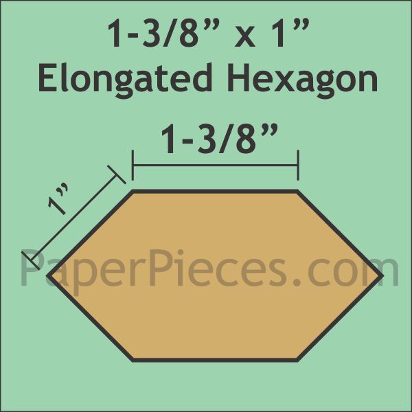 1-3/8" x 1" Elongated Hexagons
